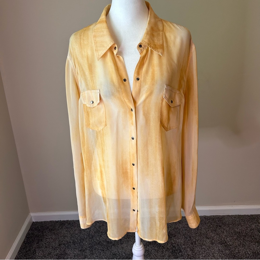 Chico's Yellow Sheer Blouse